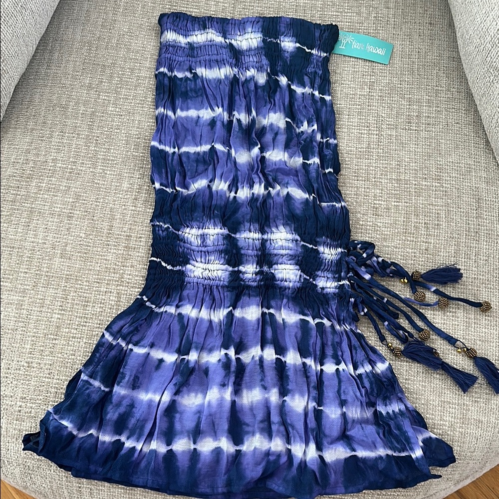 Tie-Dye Beach Cover Up Strapless Dress by Tiare Hawaii
